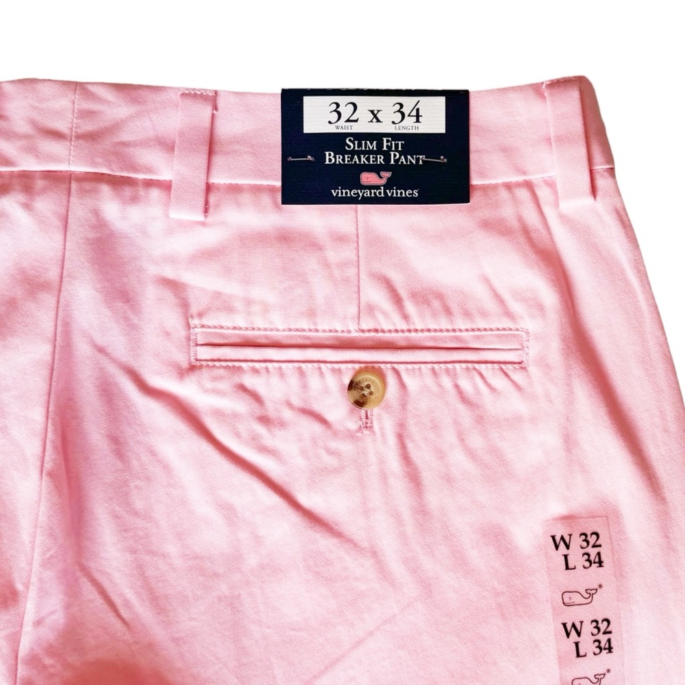 Vineyard Vines Slim Fit Breaker Pant in Pink Flamingo | 32 x 34 NWT - Picture 5 of 8